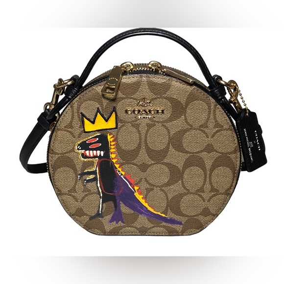 🤩 SOLD 🤩 Coach X Jean Michel Basquiat Canteen Crossbody Dinosaur GUC bag - Picture 7 of 16
